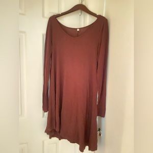 Asymmetrical burgundy dress